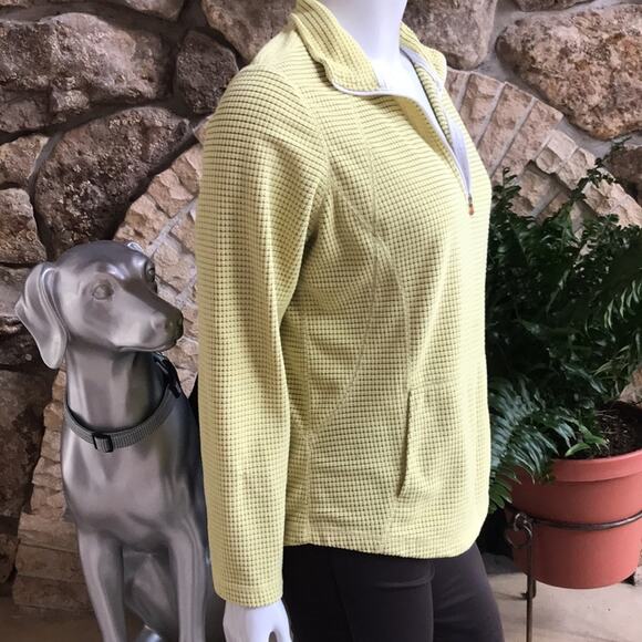 Tek Gear Textured Yellow 1/4 Zip Jacket with Pocket Women's Size L Large - Picture 4 of 7